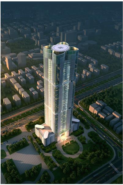 东盟国际商贸物流中心金融交易中心效果图赏析 商贸双塔的视觉盛宴